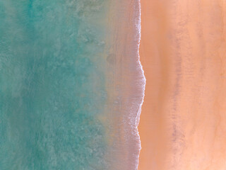 Beautiful waves sea surface in sunny day summer background, Amazing seascape, Top view beach sea background