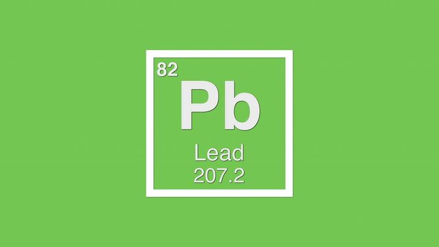 82 Lead pb white title element graphic periodic table chroma green screen