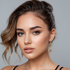 Naklejka premium Elegant Woman with Glamorous Makeup
