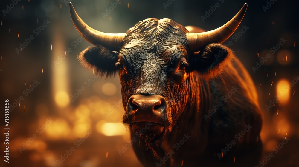 Aufkleber abstract financial and business background with stock graph chart and bull concept for traders