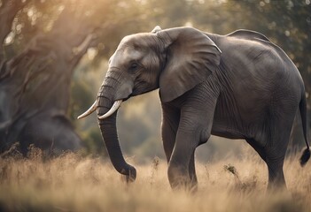 An Elephant in the Savanna for World Wildlife Day Background