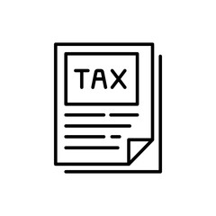 Tax file outline icons, minimalist vector illustration ,simple transparent graphic element .Isolated on white background