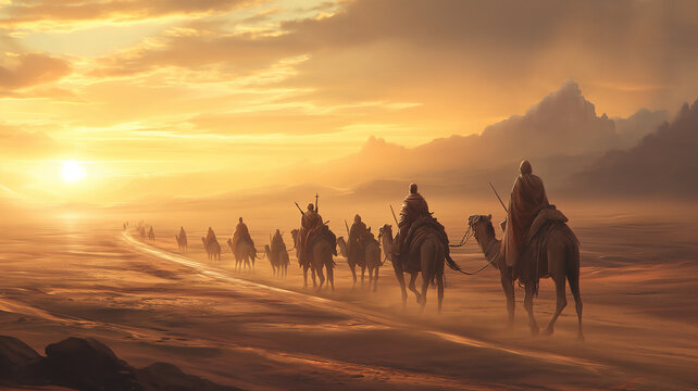 sunset in the desert