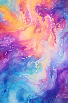 Soft Pastel Watercolor Waves Background