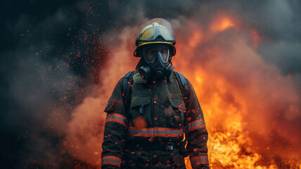 a firefighter fighting a fire