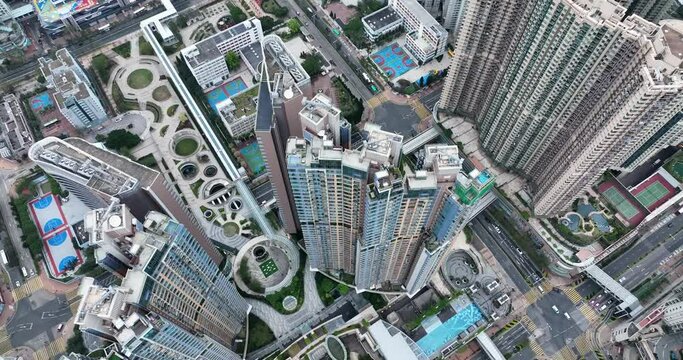 Top down view of Hong Kong Tseung Kwan O city