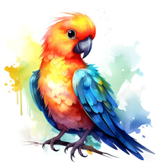 Obraz premium Parrot bird watercolor illustration for poster and sublimation design print