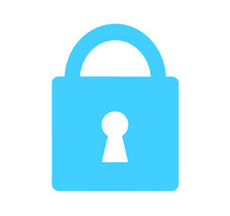 シンプルな水色の南京錠	
