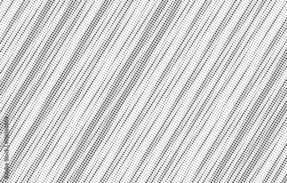 Poster diagonal, oblique, slanting dots lines, stripes geometric vector pattern. abstract halftone texture 
