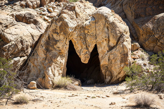 Cave Entrance In The Shape Of The Letter M, Desert, Artist's Impression, Conspiracy Theory