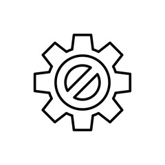 Blocked setting outline icons, minimalist vector illustration ,simple transparent graphic element .Isolated on white background