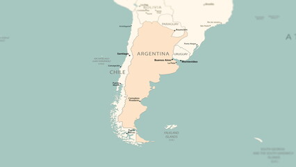 Argentina on the world map.