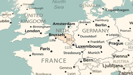 Belgium on the world map.