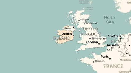 Ireland on the world map.