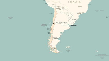 Chile on the world map.