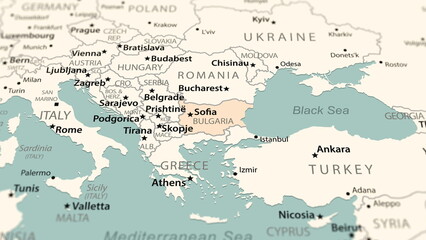 Bulgaria on the world map.