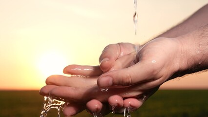 Washing men's hands sunset important aspect hygiene must observed health well-being. thoroughly rinse under fingers between fingers, remove pollen dirt, surfaces hand, each finger should be washed