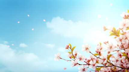 Obraz na płótnie Canvas Cherry Blossoms Against Blue Sky