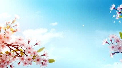 Cherry Blossoms Against Blue Sky