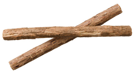 Silvervine sticks isolated on white background, top view.