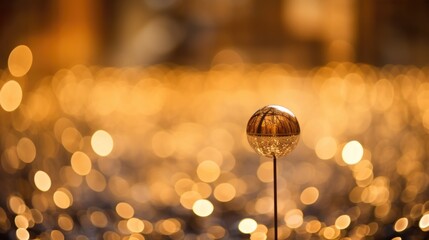 A mesmerizing golden glow emanates from this abstract location pin, adding a touch of glamour to the concept of travel.