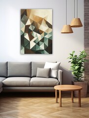 Contemporary Geometric Nature Forms Abstract Canvas: Modern Wall Decor Art