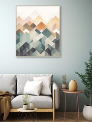 Contemporary Geometric Nature Forms Abstract Wall Art: Modern Geometric Canvas & Landscape