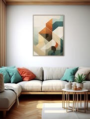 Contemporary Geometric Nature Forms Wall Art: Modern Shapes & Abstract Design Canvas