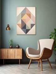 Contemporary Geometric Nature Forms: Abstract Shapes Canvas, Modern Design