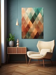 Geometric Nature Forms: Contemporary Abstract Canvas Wall Decor for Modern Shapes Art