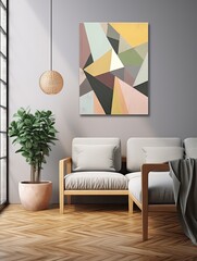 Contemporary Geometric Nature Forms: Abstract Canvas Wall Decor