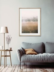 Gentle Morning Meadow Mists: Vintage Landscape Print