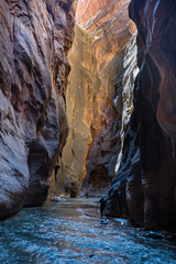 Water flowing in canyon 