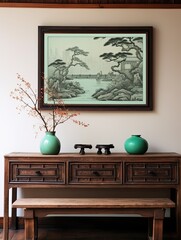 Serene Zen Garden: Vintage Japanese Art, Peaceful Print Wall Decor Inspiration