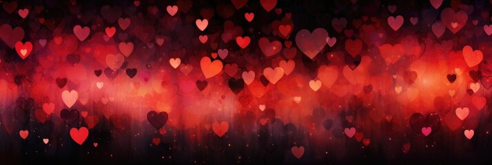 Cascading Red Hearts on Gradient Background - Depth and Floating Effect, Valentine's Day Concept