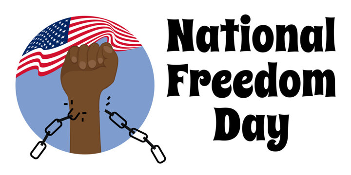 National Freedom Day, simple horizontal banner on an important topic