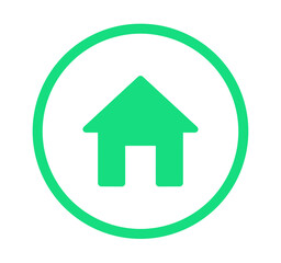 シンプルな緑色のホームアイコン