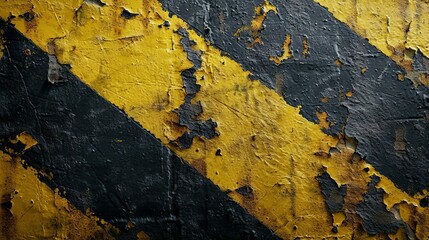Distressed yellow and black barricade tape