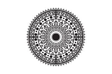 Black Mandala Ornament Vector