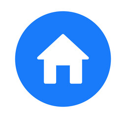シンプルな青色のホームアイコン