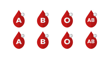 Flat red blood type group illustration vector