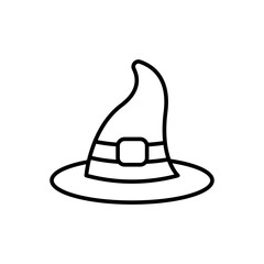 Witch hat outline icons, minimalist vector illustration ,simple transparent graphic element .Isolated on white background