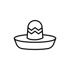 Sombrero outline icons, minimalist vector illustration ,simple transparent graphic element .Isolated on white background