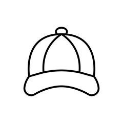 Baseball hat outline icons, minimalist vector illustration ,simple transparent graphic element .Isolated on white background