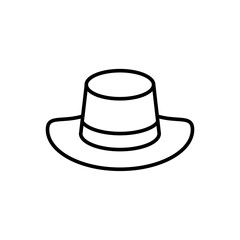 Fedora hat outline icons, minimalist vector illustration ,simple transparent graphic element .Isolated on white background
