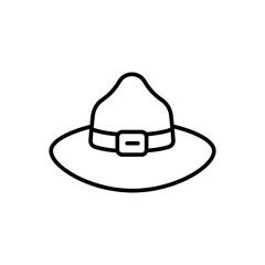 Sheriff hat outline icons, minimalist vector illustration ,simple transparent graphic element .Isolated on white background