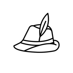 Fedora hat outline icons, minimalist vector illustration ,simple transparent graphic element .Isolated on white background