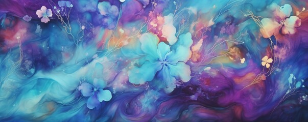 Soft Watercolor Blooms Ombre Pattern