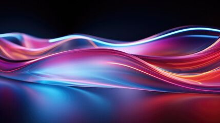 Naklejka premium Abstract colorful smooth lines on background futuristic wavy illustration