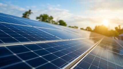 Solar Panel Array set up on the roof. 